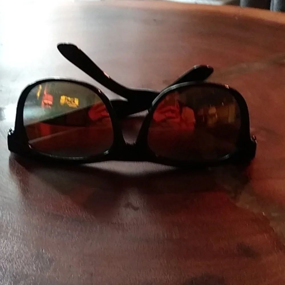 Black sunglasses 🕶 Target shades orange iridescent lenses black plastic frame​​